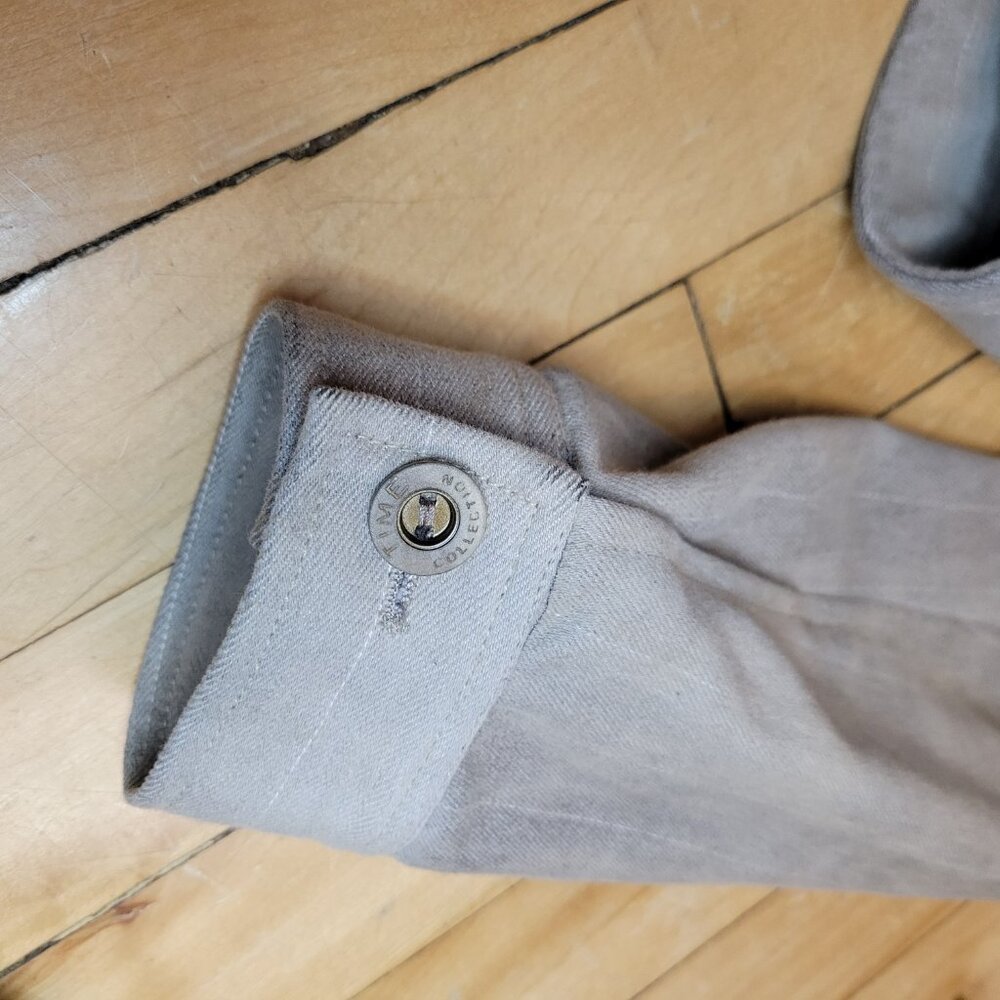 POW Andy The-Anh‎ - Made in Canada Gray Linen Moto Jacket Size 6 - Picture 7 of 7
